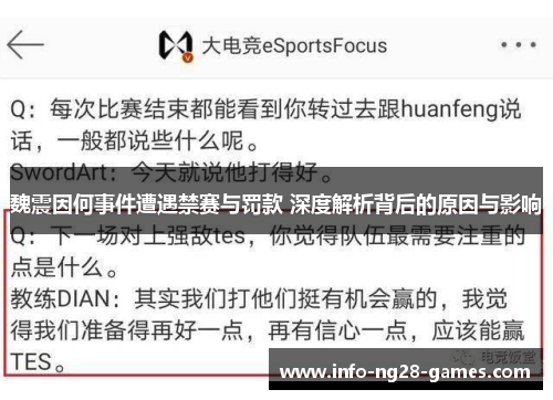 魏震因何事件遭遇禁赛与罚款 深度解析背后的原因与影响